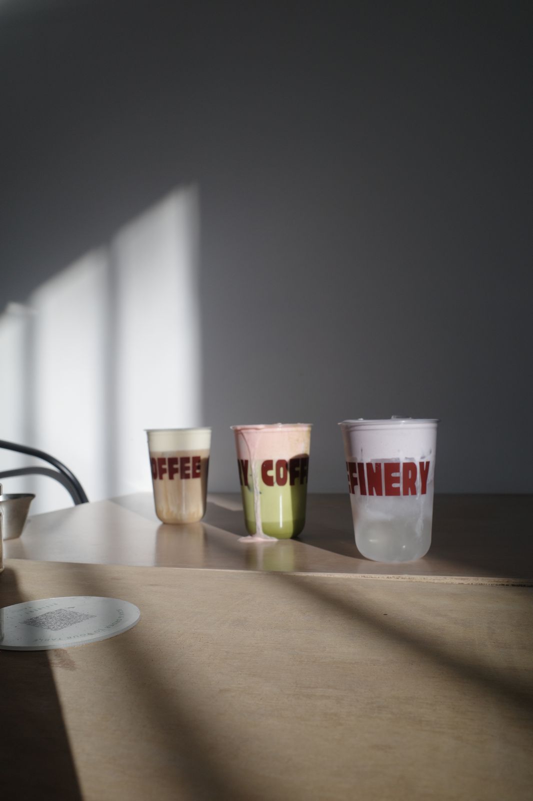 Refinery Coffee branded cups shot by The Suede Agency