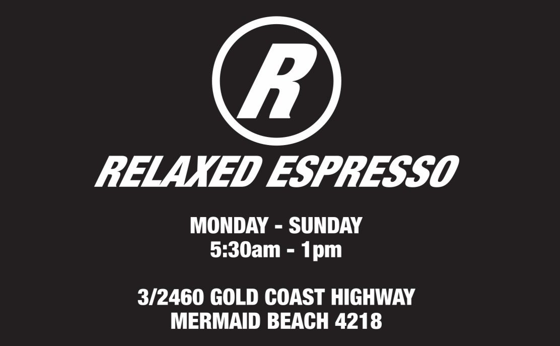 Business card design for Relaxed Espresso, Mermaid Beach
